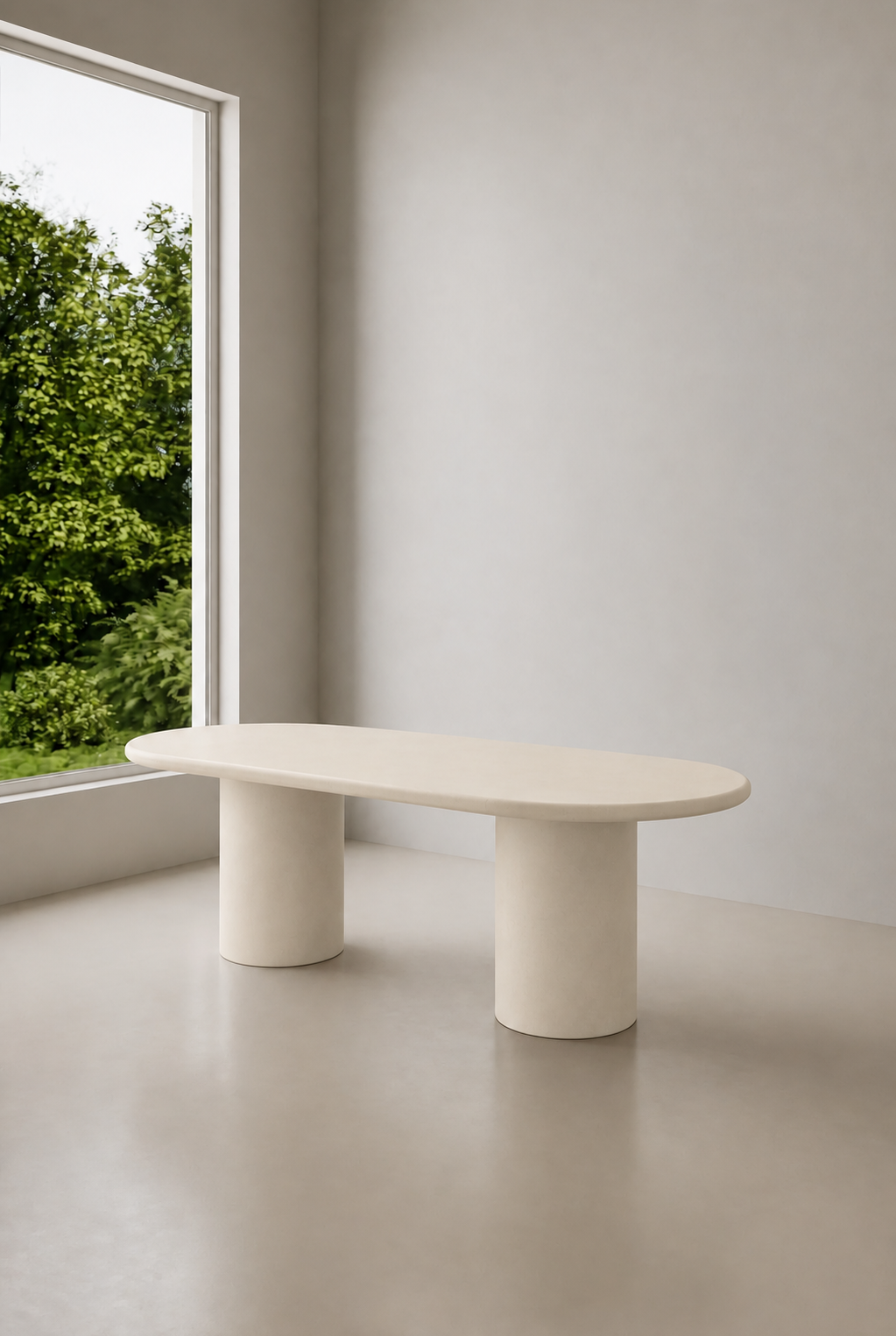 Meliora Light Beige Microconcrete Dining Table