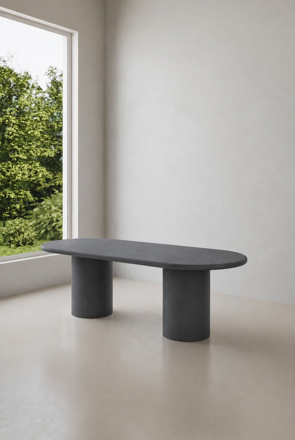 Meliora Midnight Grey Microconcrete Dining Table
