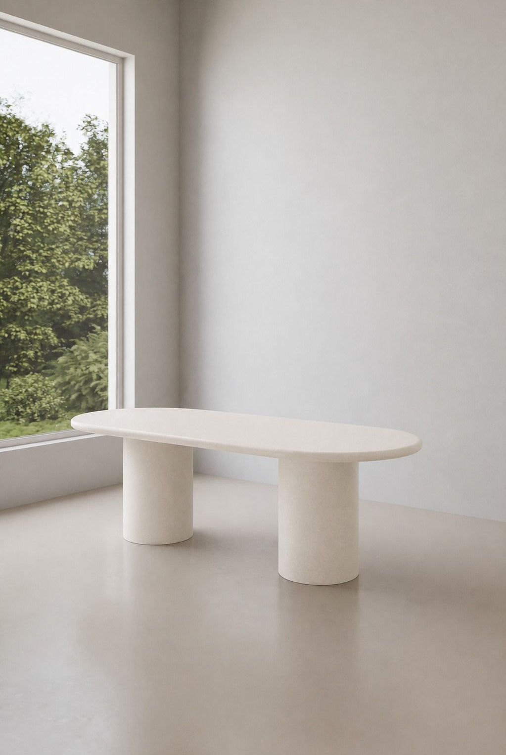 Meliora Off White Microconcrete Dining Table