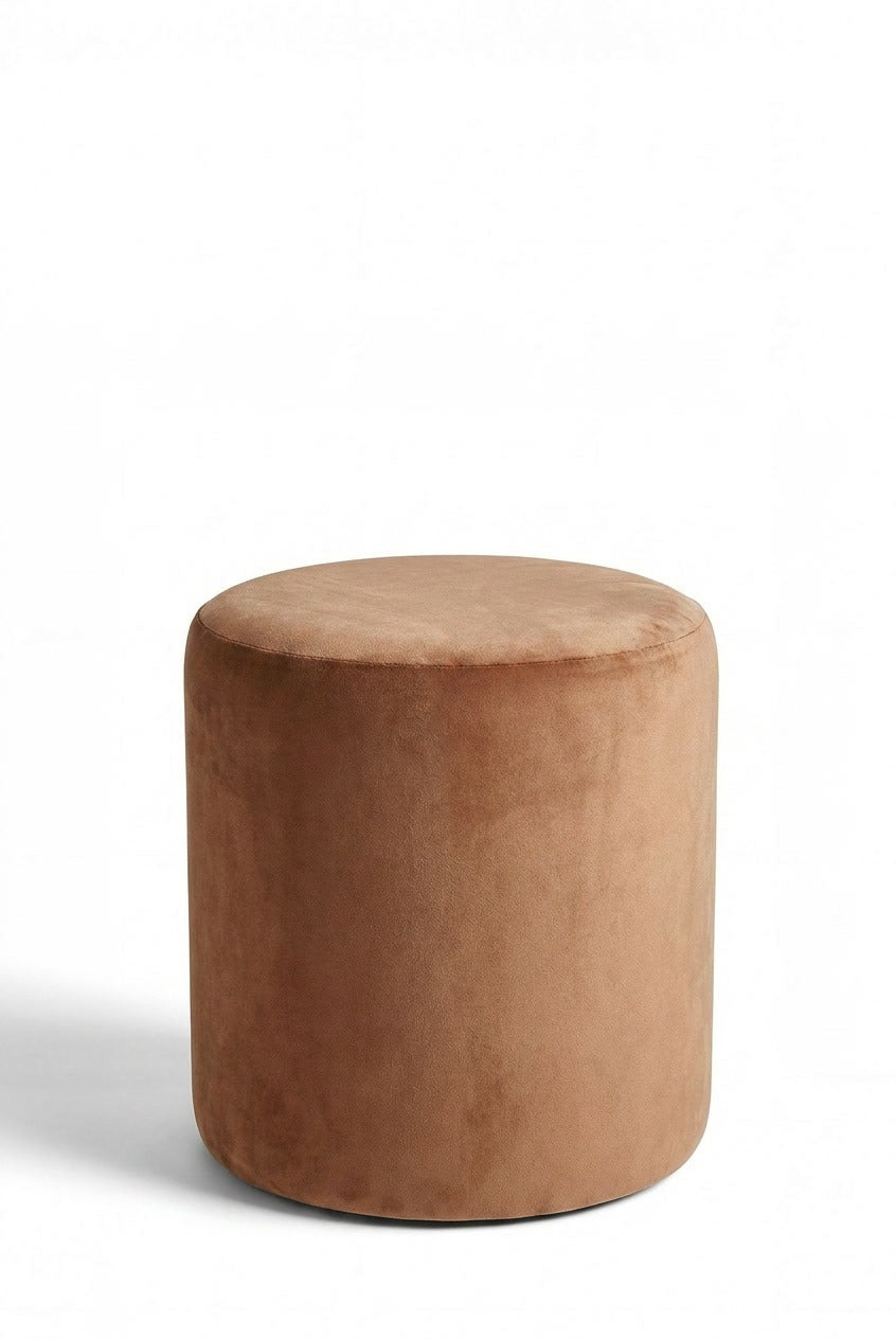 Mira Brown Round Pouf