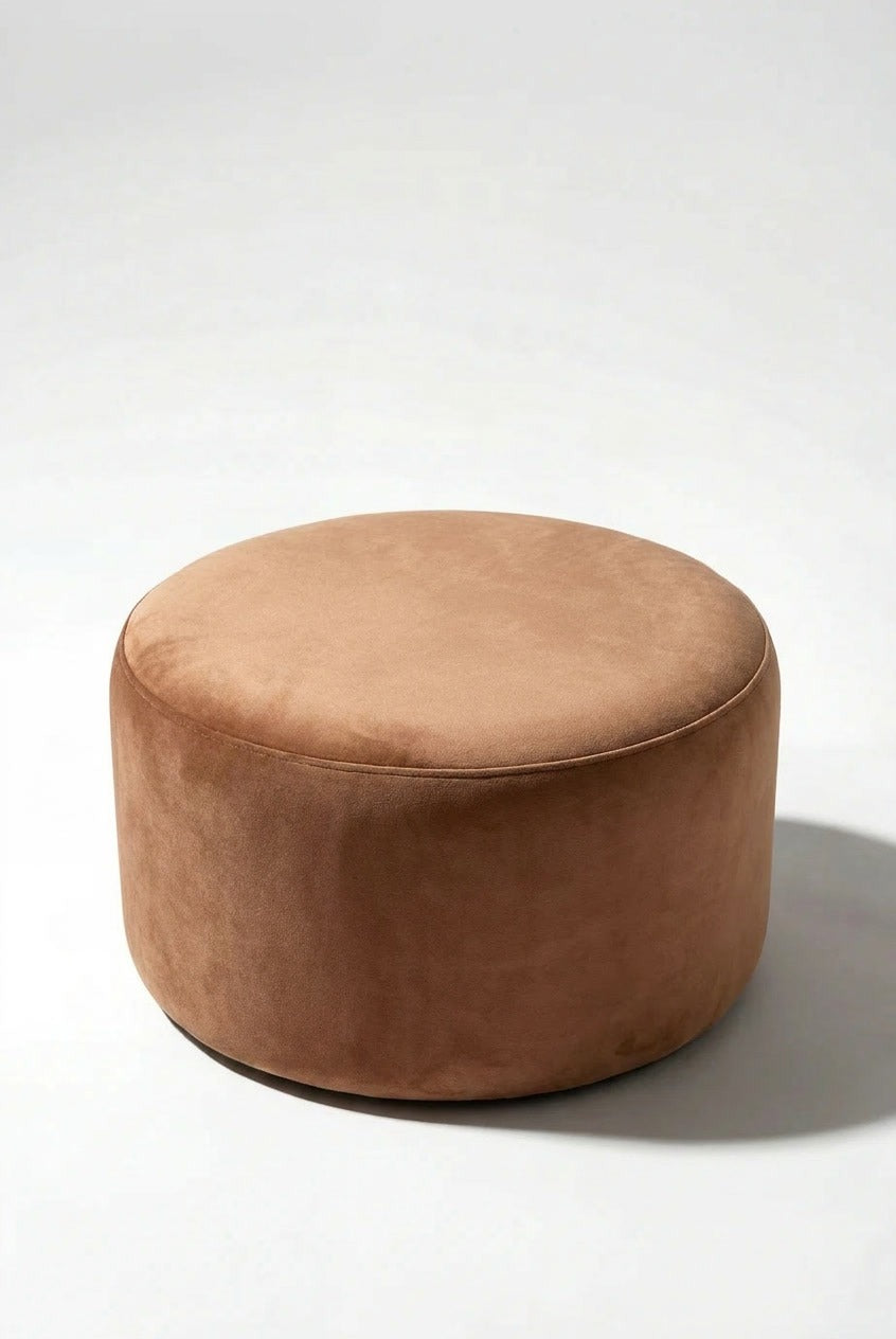 Mira Brown Round Pouf (60CMx33CM)