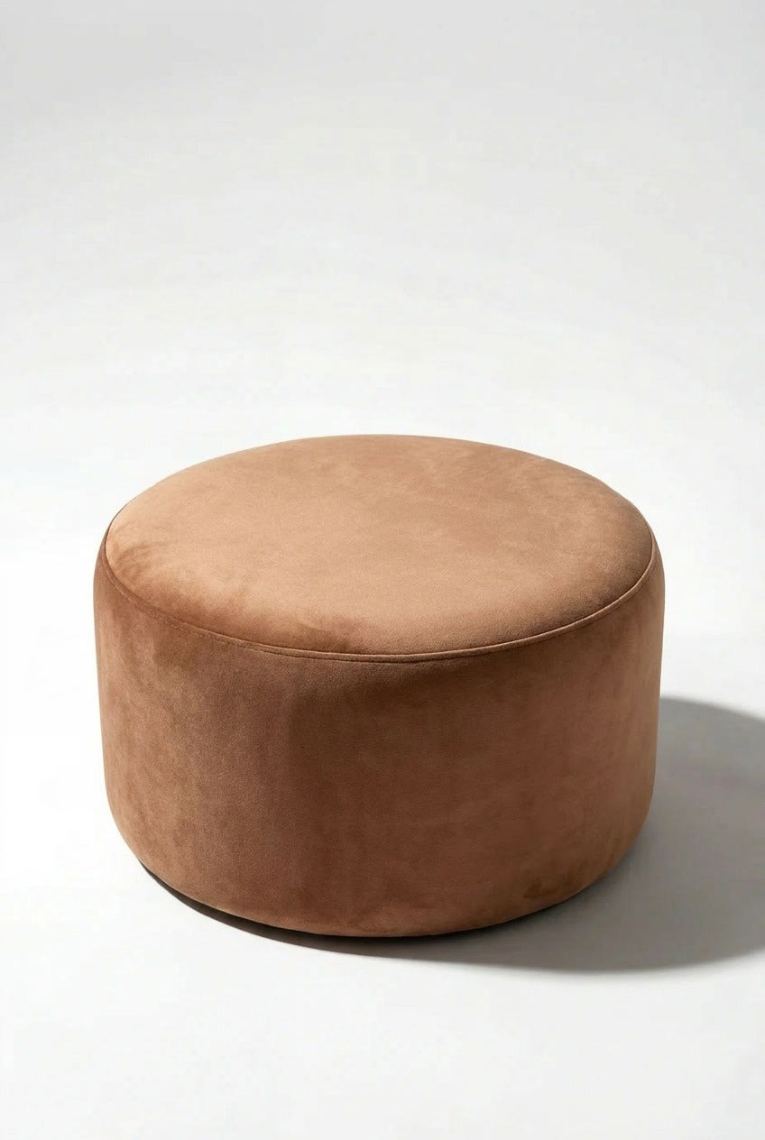 Mira Brown Round Pouf (60CMx33CM)