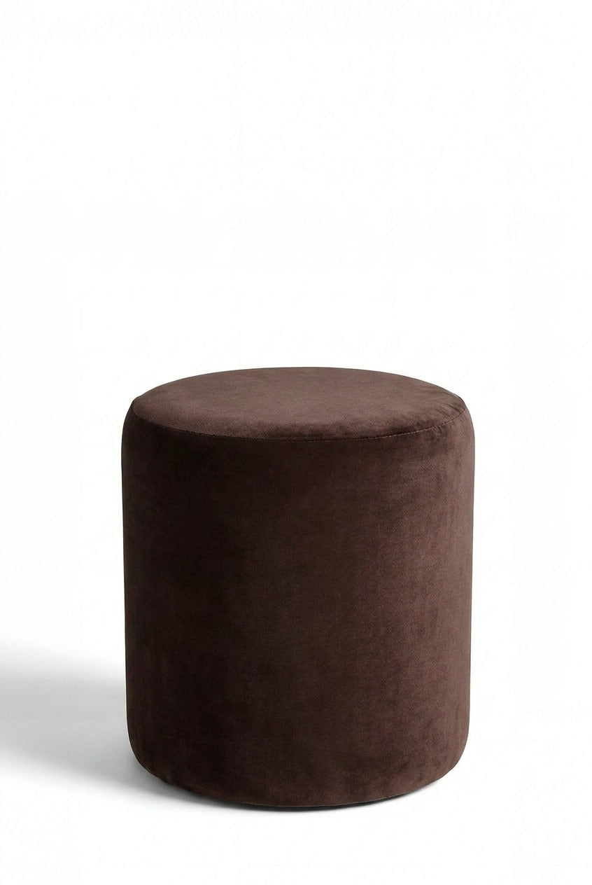 Mira Dark Brown Round Pouf