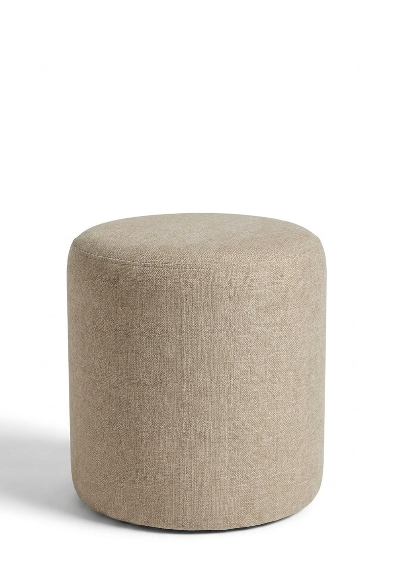 Mira Taupe Round Pouf