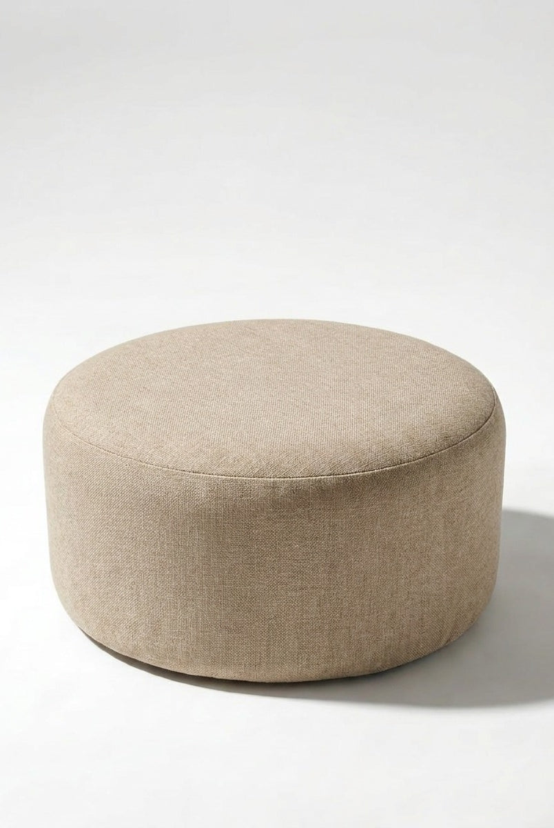 Mira Taupe Round Pouf (60CMx33CM)