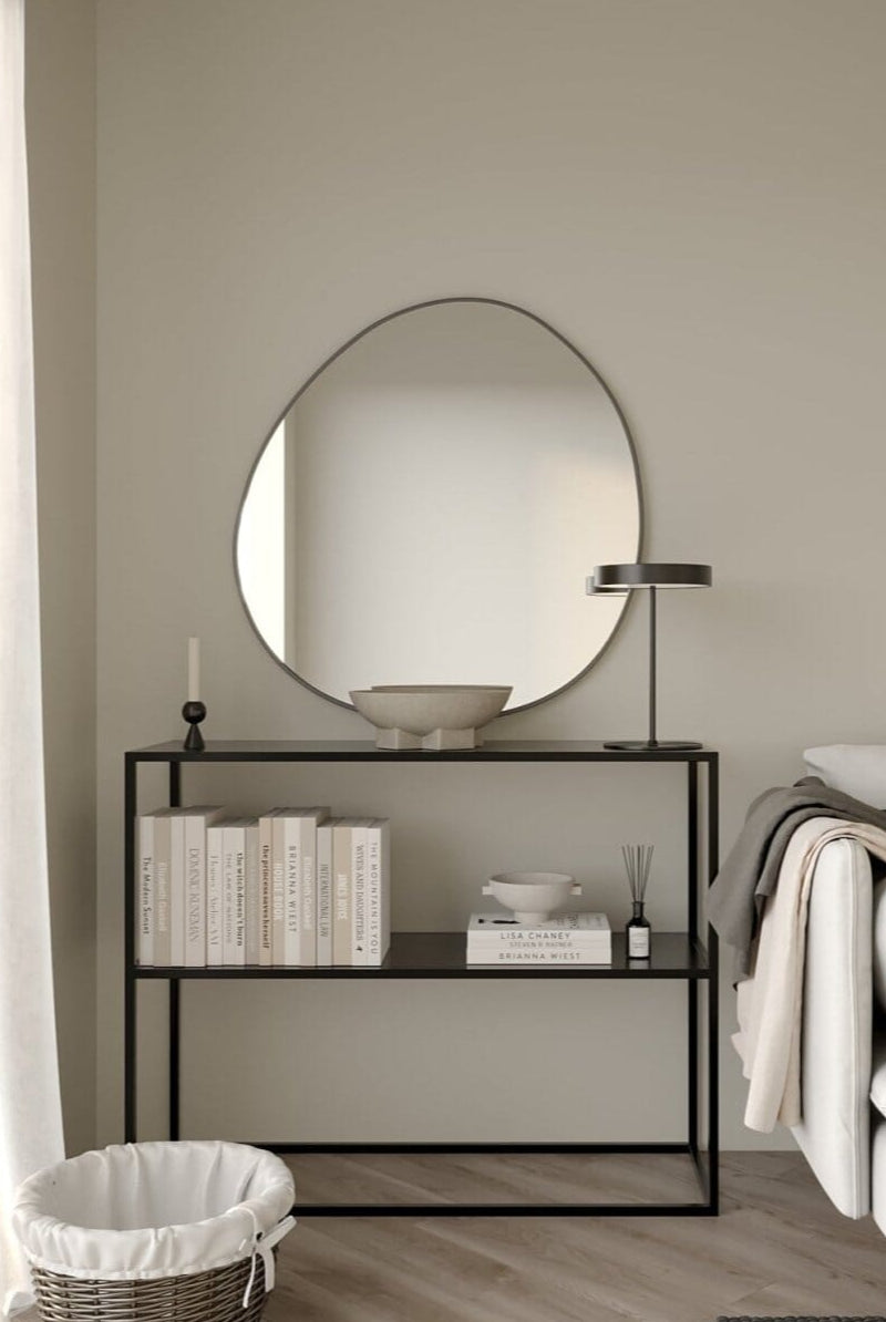 Sloane Irregular Round Black Frame Mirror