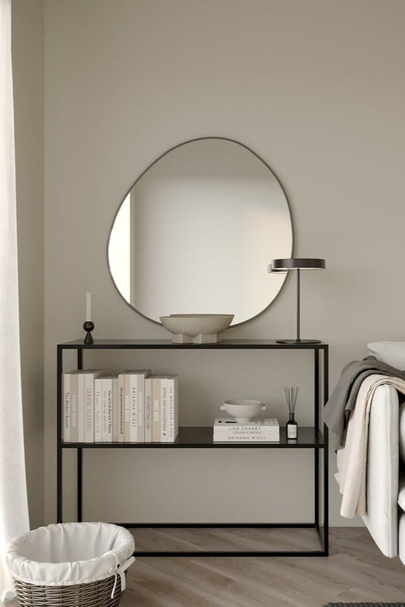 Sloane Irregular Round Black Frame Mirror