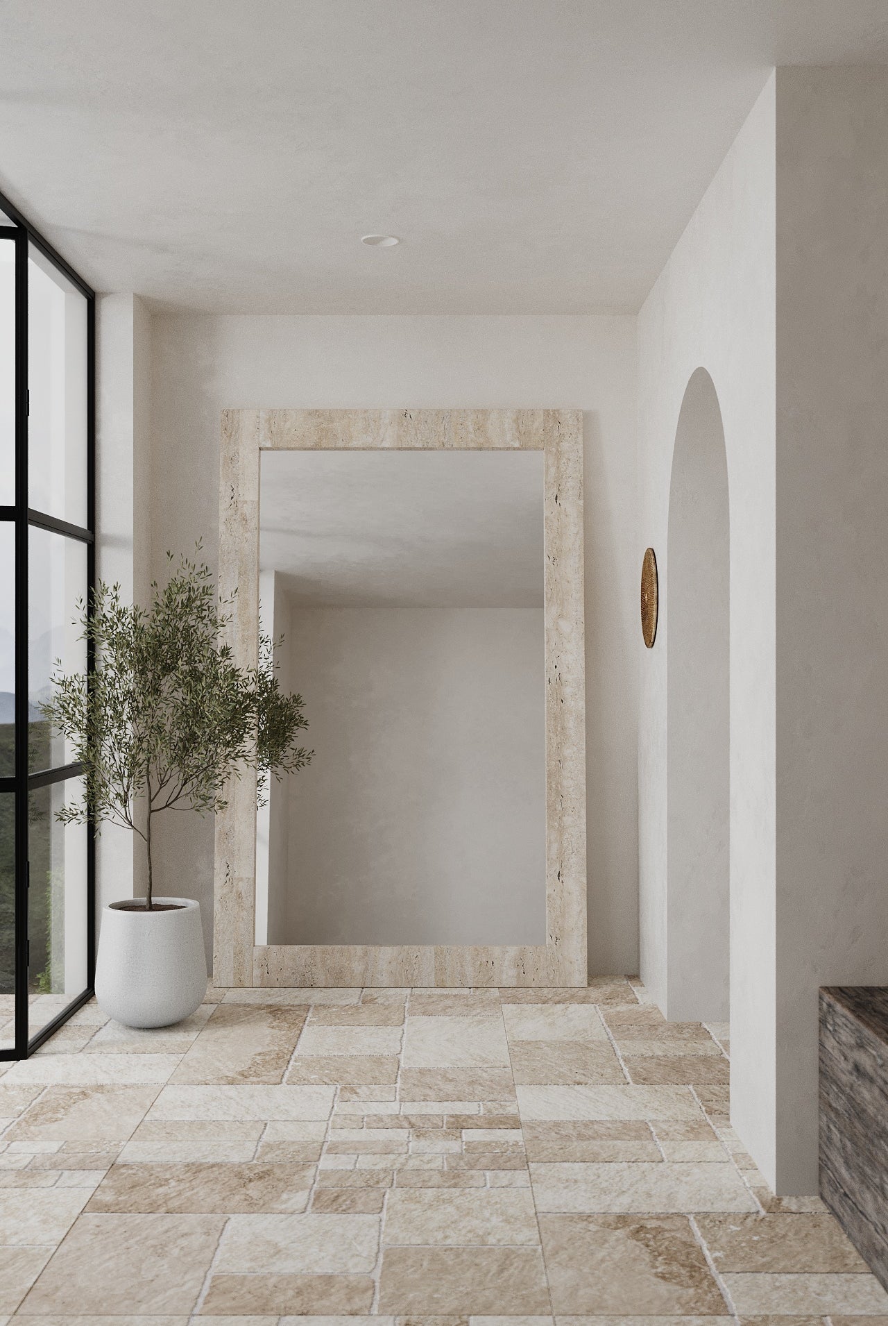 Travertine Rectangular Mirror