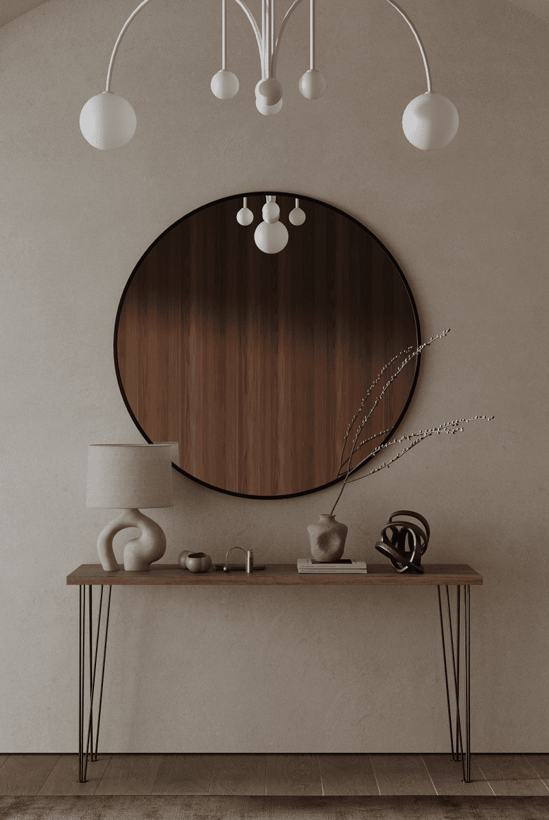 Black Round Wall Mirror (5 Sizes)