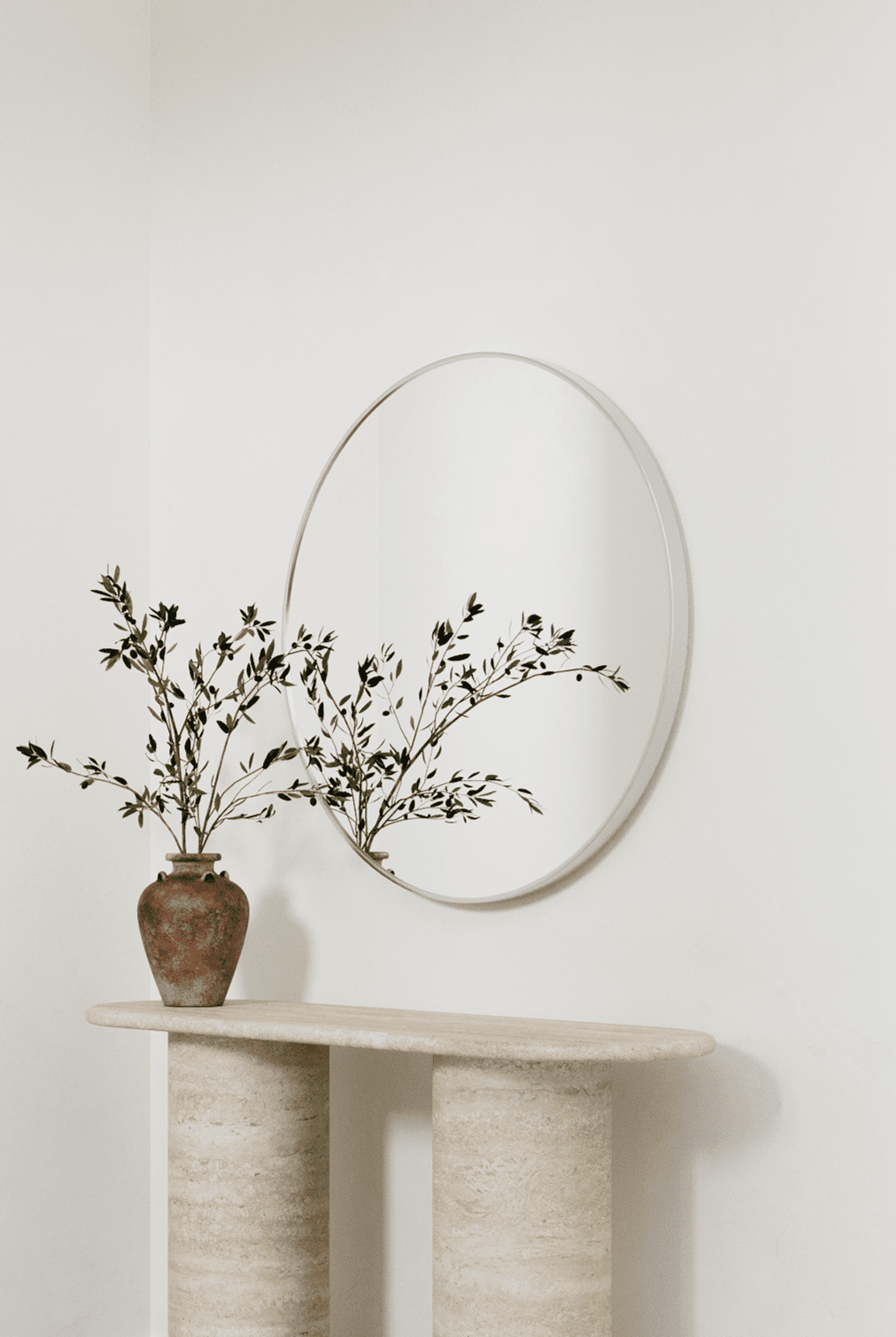 Silver Round Wall Mirror (5 Sizes)