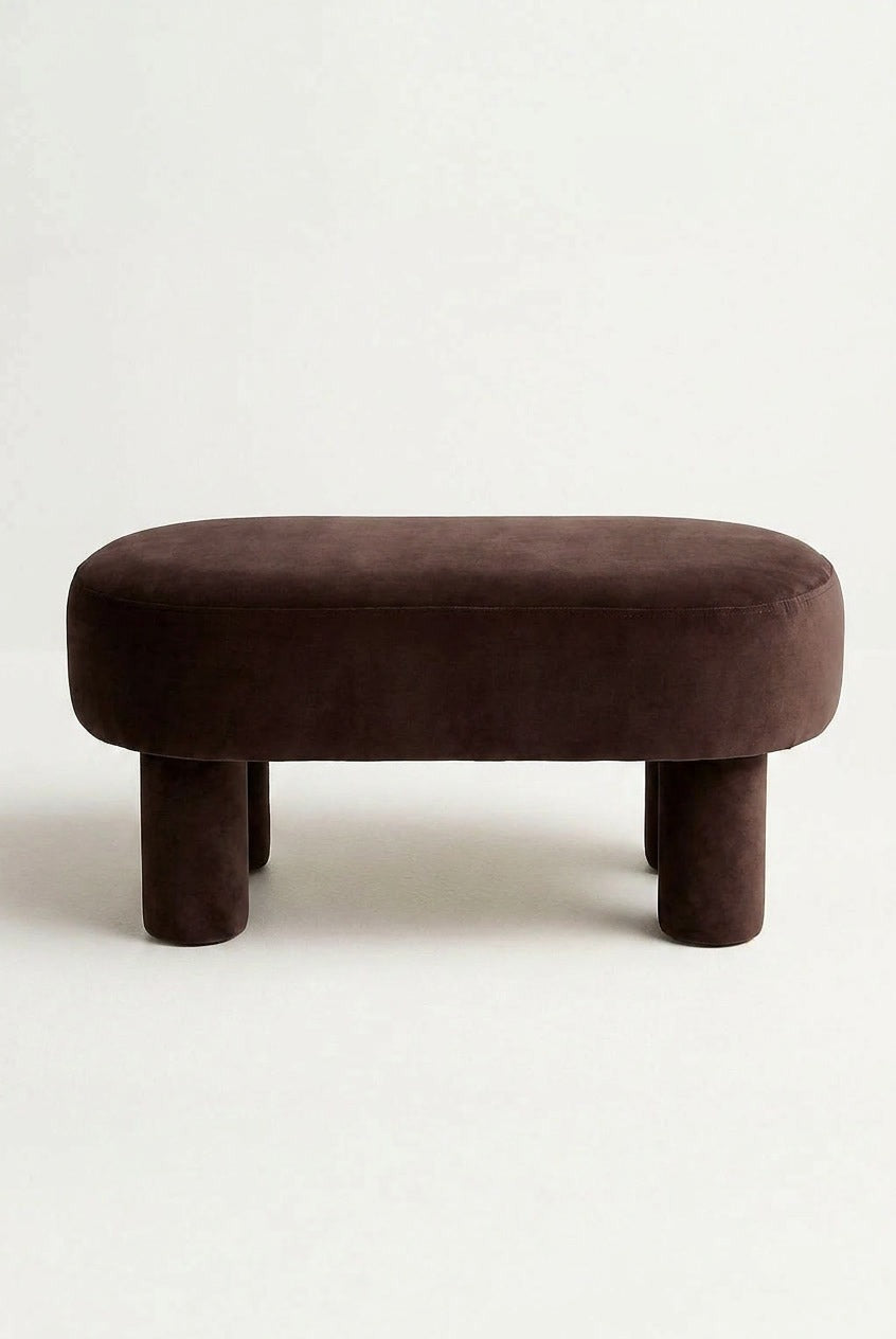Modiva Dark Brown Bench Pouf