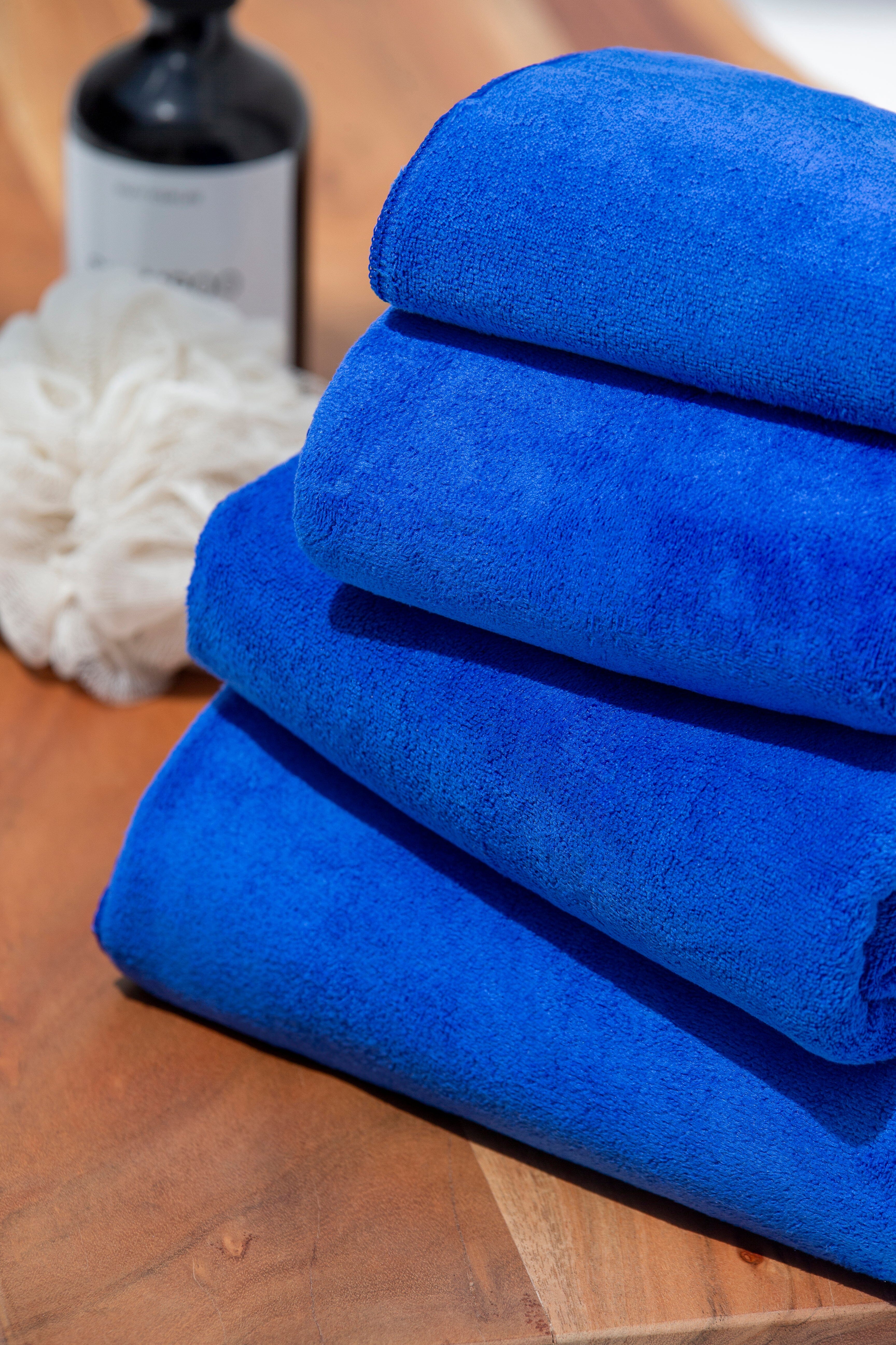Navy Blue Microfiber Hotel Towel