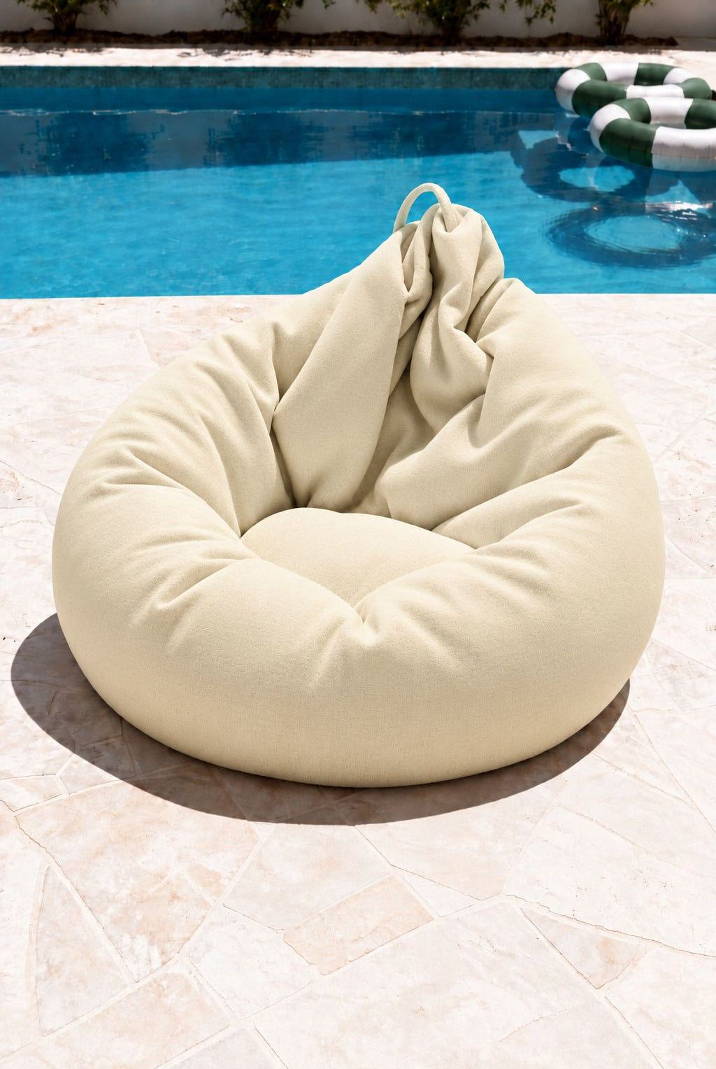 Nerlo Ivory Cream Outdoor Bean Bag