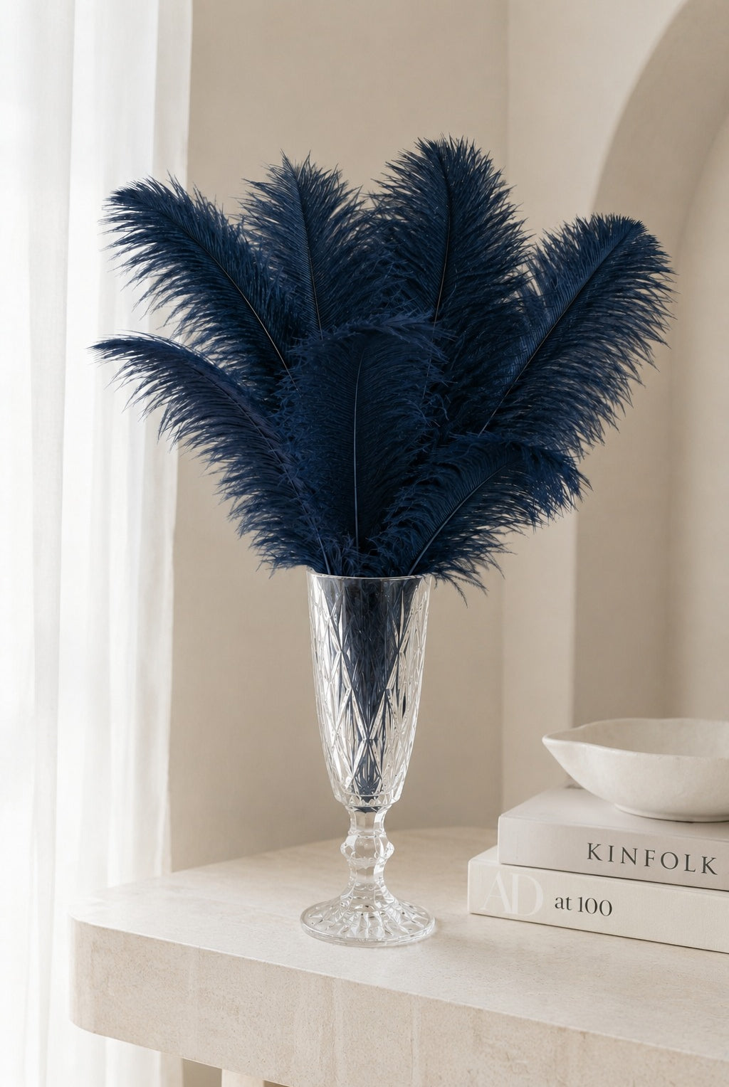 Nirova Blue Decorative Feather Stem (Pack of 10)