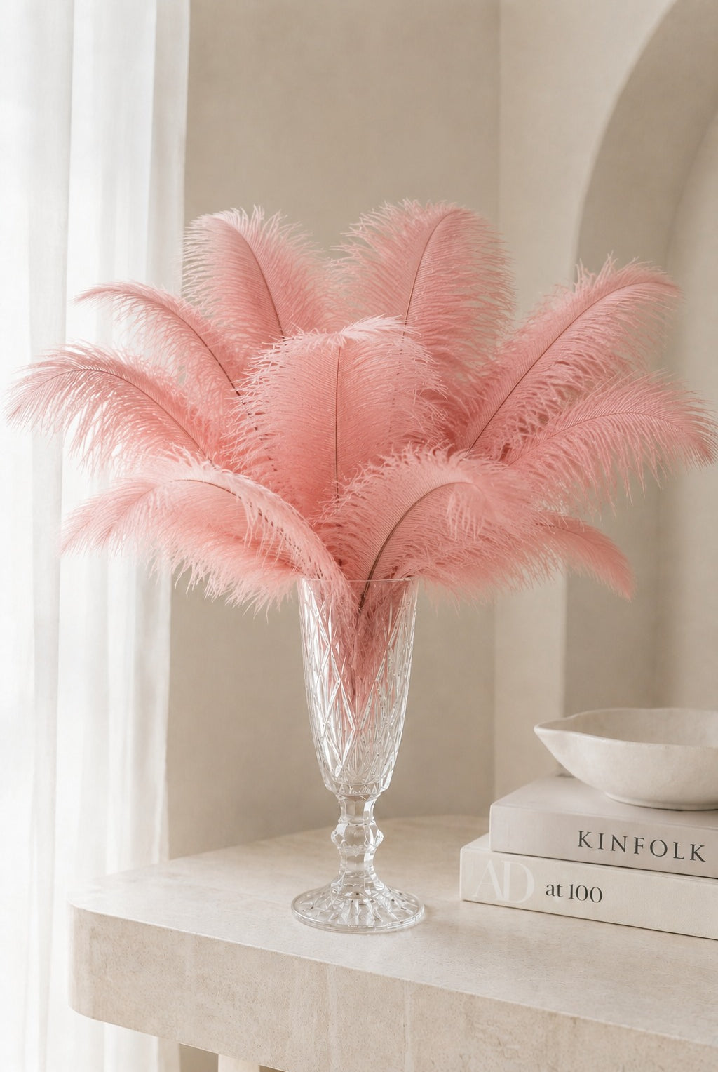 Nirova Pink Decorative Feather Stem (Pack of 10)