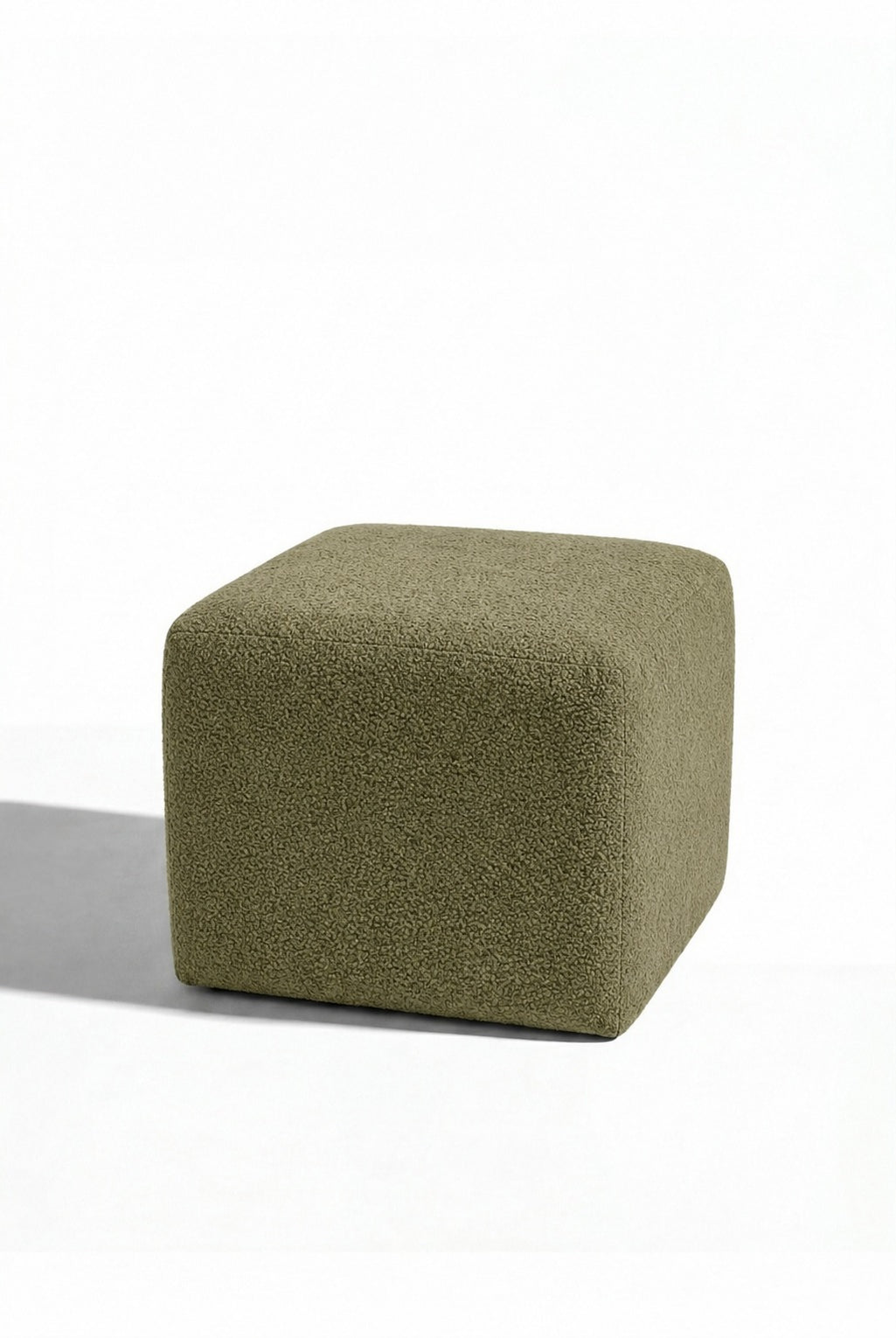 Noah Light Olive Green Cube Pouf