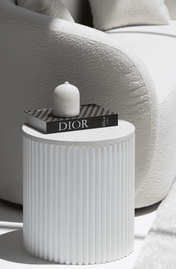 Nora Side Tables With White Wooden Base (18 Top Variants) White Quz