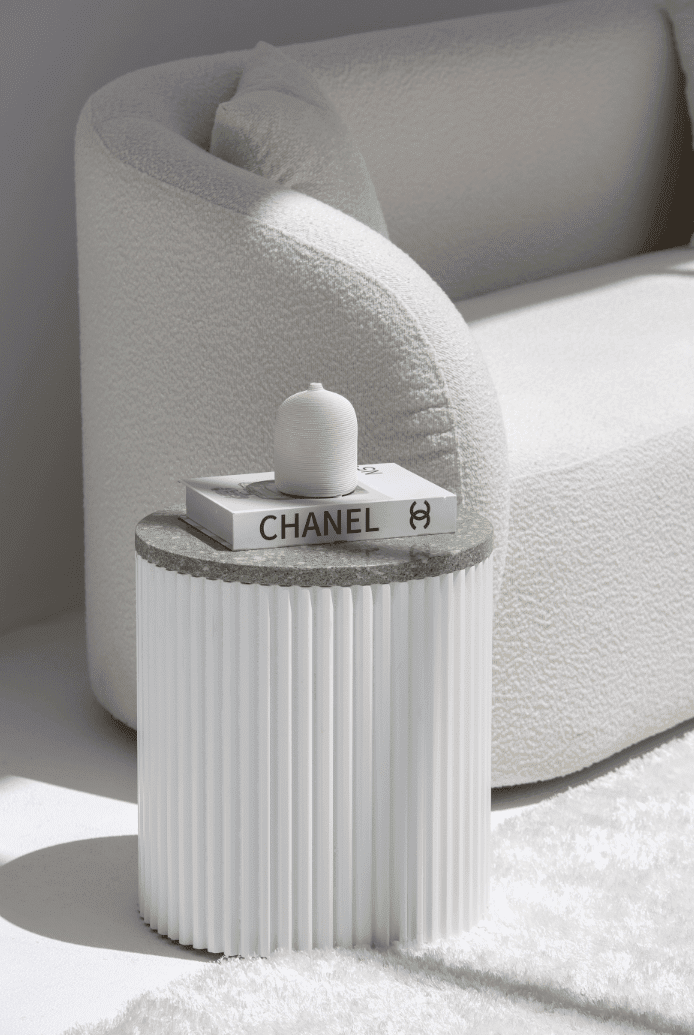 Nora Side Tables With White Wooden Base (18 Top Variants) Green Quz