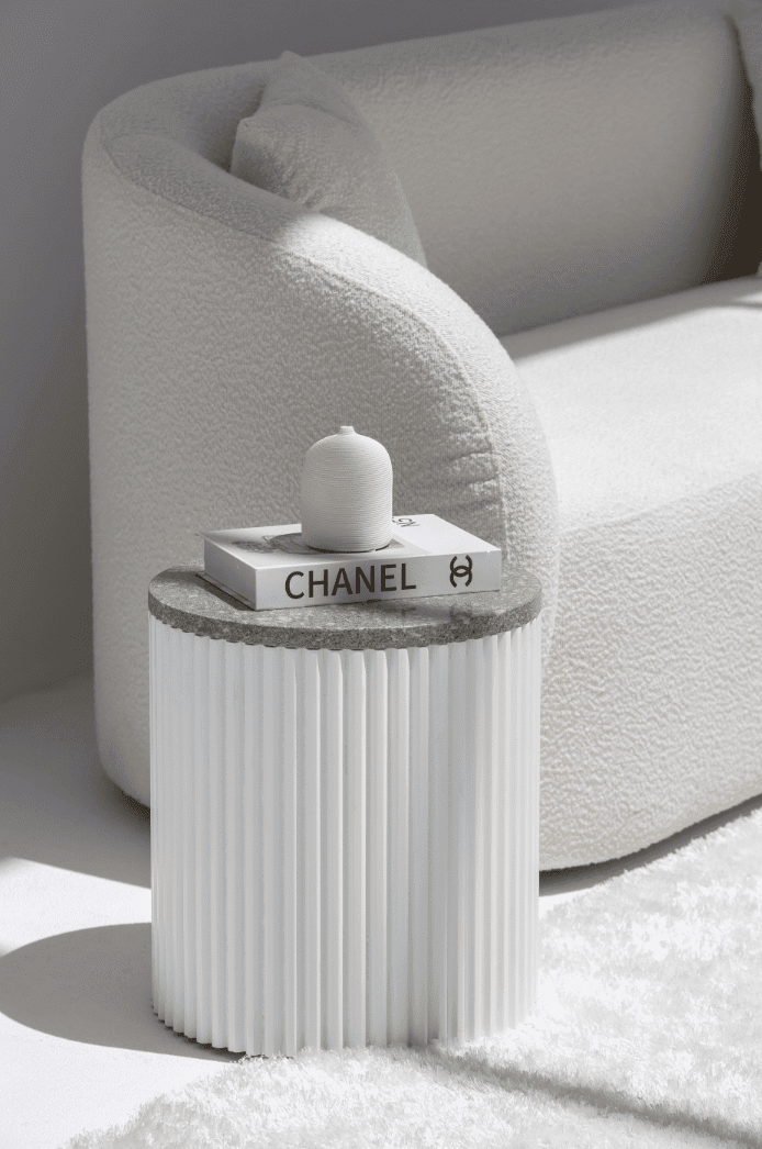 Nora Side Tables With White Wooden Base (18 Top Variants) Green Quz