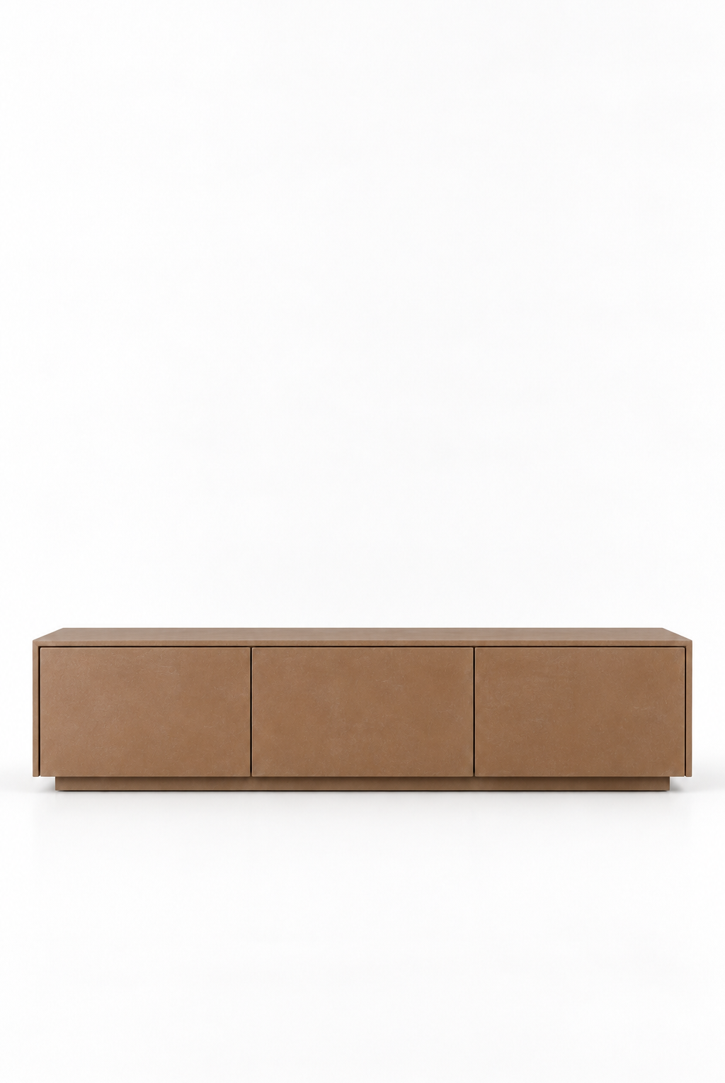 Orelvane Brown Microconcrete TV Unit on a white background