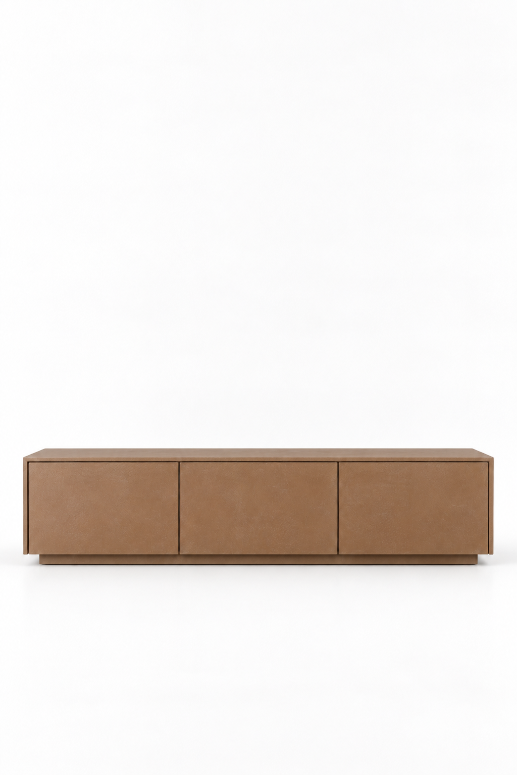 Orelvane Brown Microconcrete TV Unit on a white background