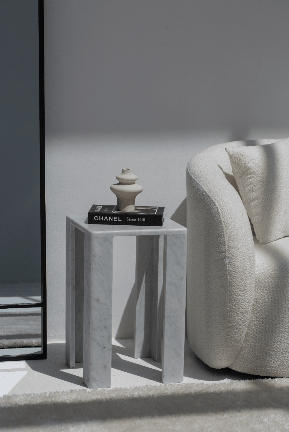 Ourania Bianco Carrara C Marble Side Table (2 Sizes)