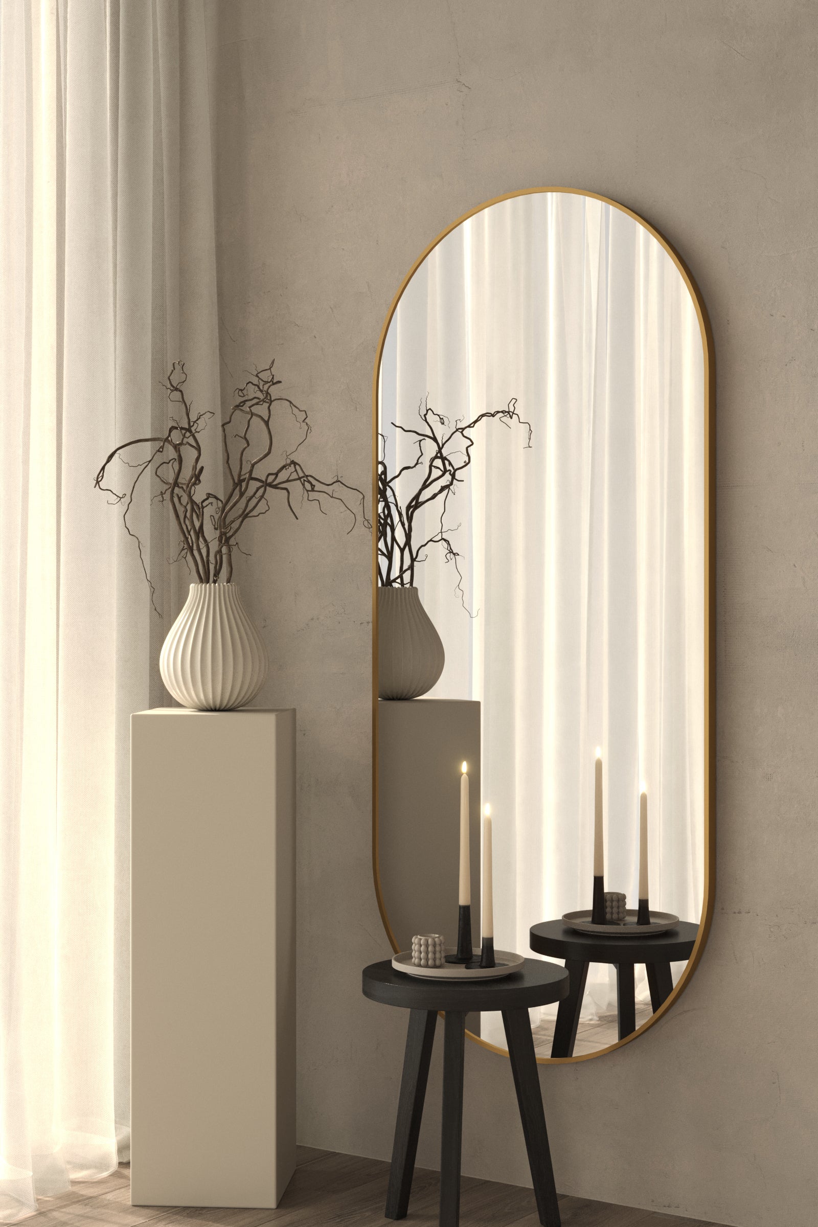 Gold Oval Wall Mirror (3 Sizes)
