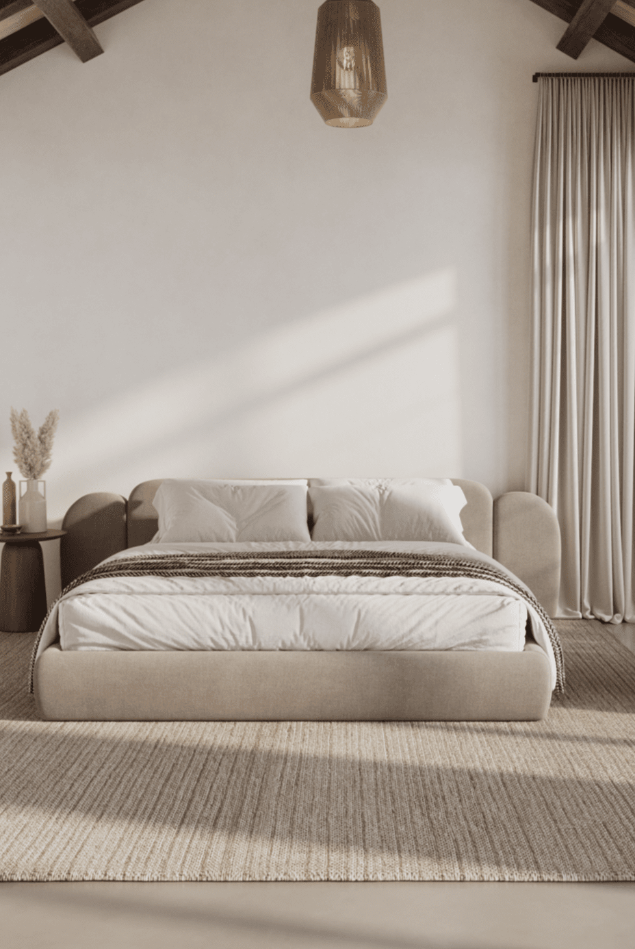 Isobel Upholstered Platform Bed Homekode