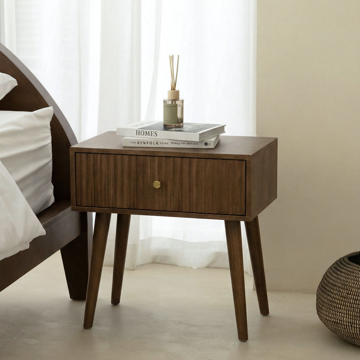 Create a Cozy Bedroom with a Dark Wood Bedside Table Homekode — free download