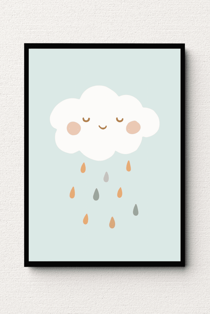 Joyful Cloud Raindrop Wall Art