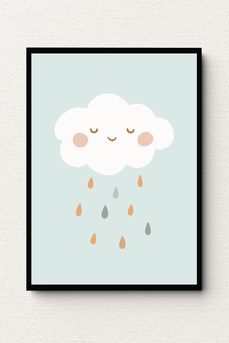 Joyful Cloud Raindrop Wall Art