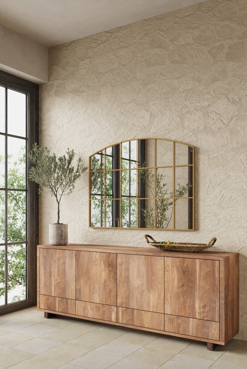 Raven Gold Window Gold Console Mirror (120x80 CM)