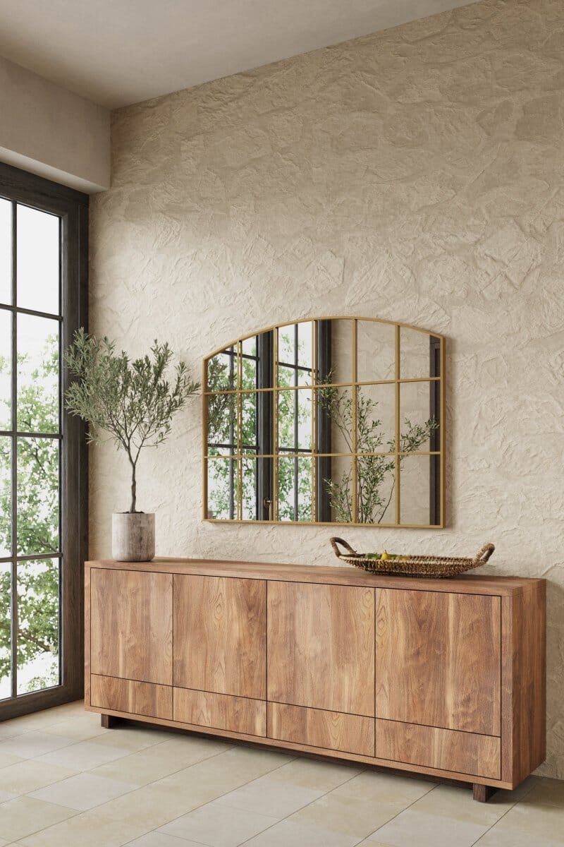 Raven Gold Window Gold Console Mirror (120x80 CM)