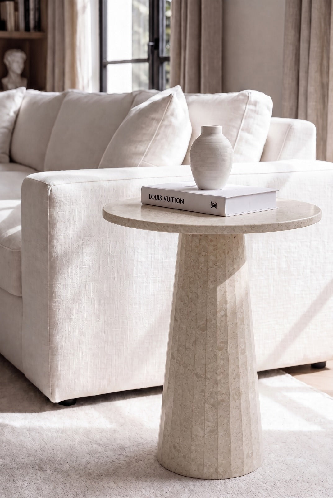 Rayne Oryx Beige Side Table