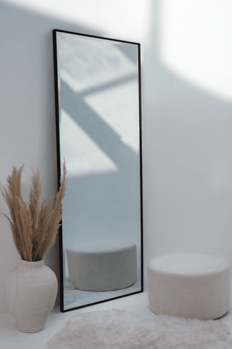 Black Rectangular PVC Frame Mirror (9 Sizes Available)