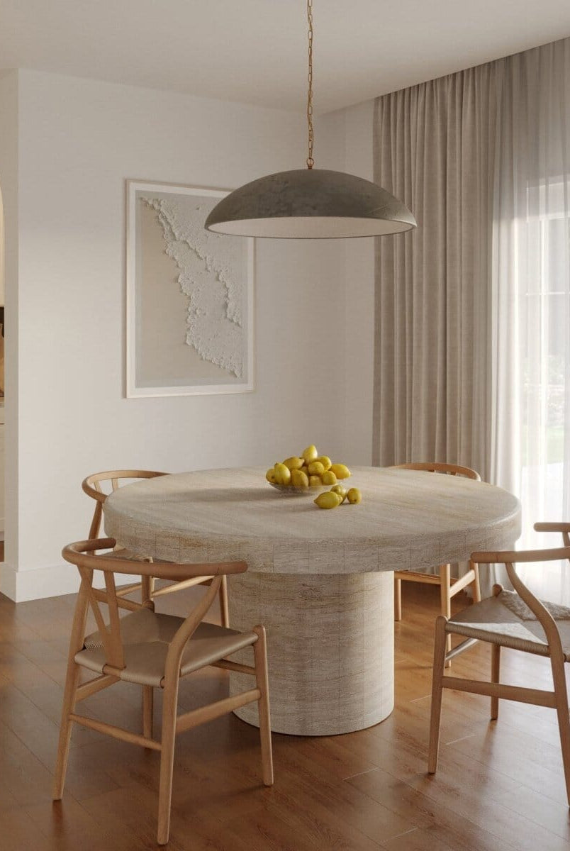 Raphael Travertine Round Dining Table