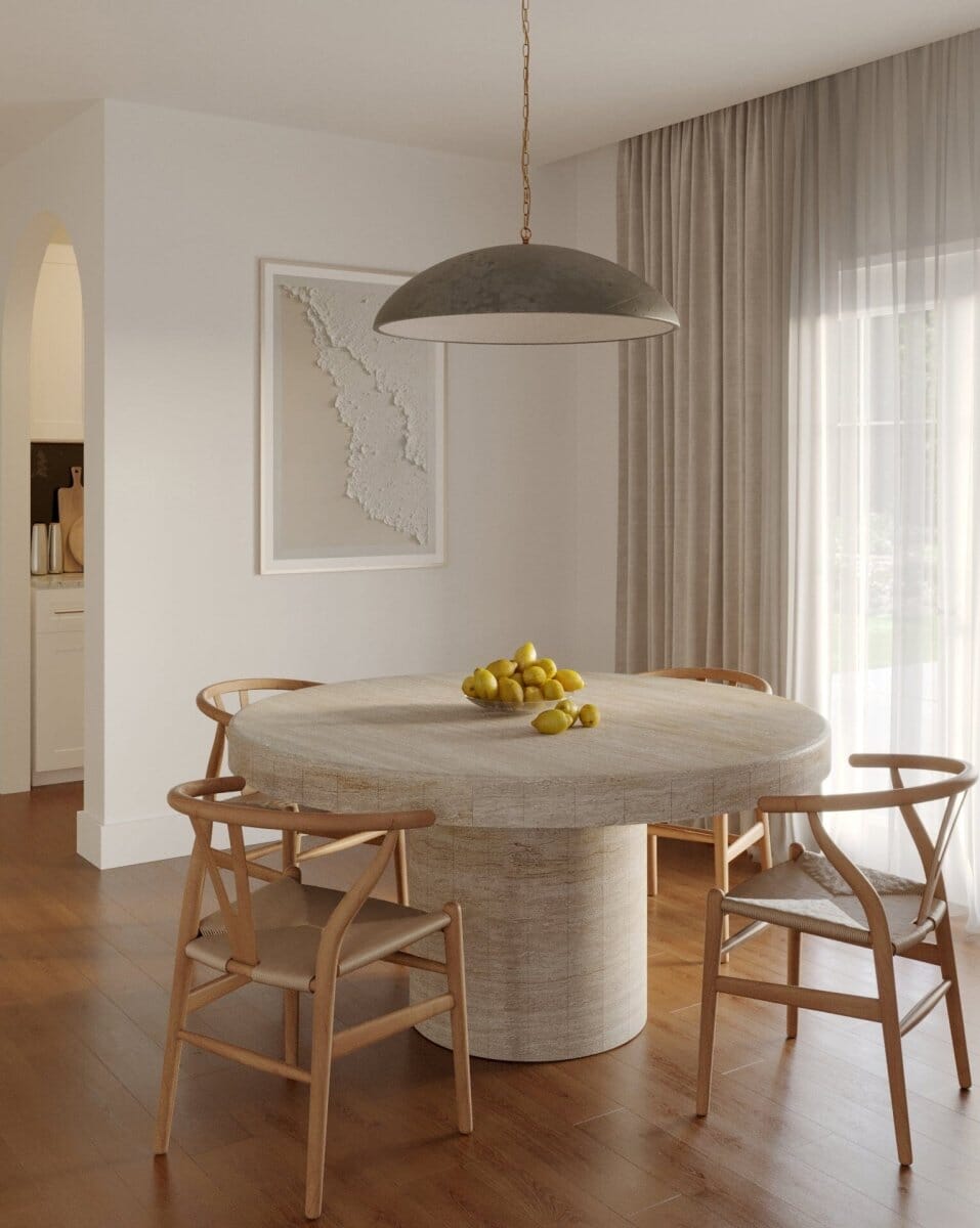 Raphael Travertine Round Dining Table