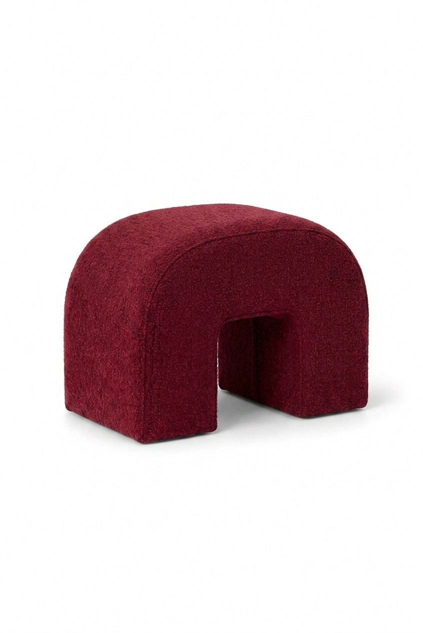 Rumi Burgundy Arch Ottoman (60x45 CM)