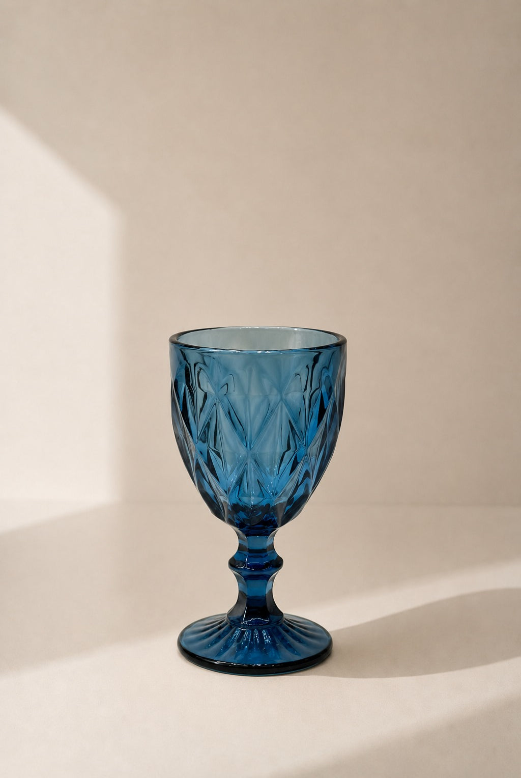 Rynessa Blue Goblet Decorative Glass Vase