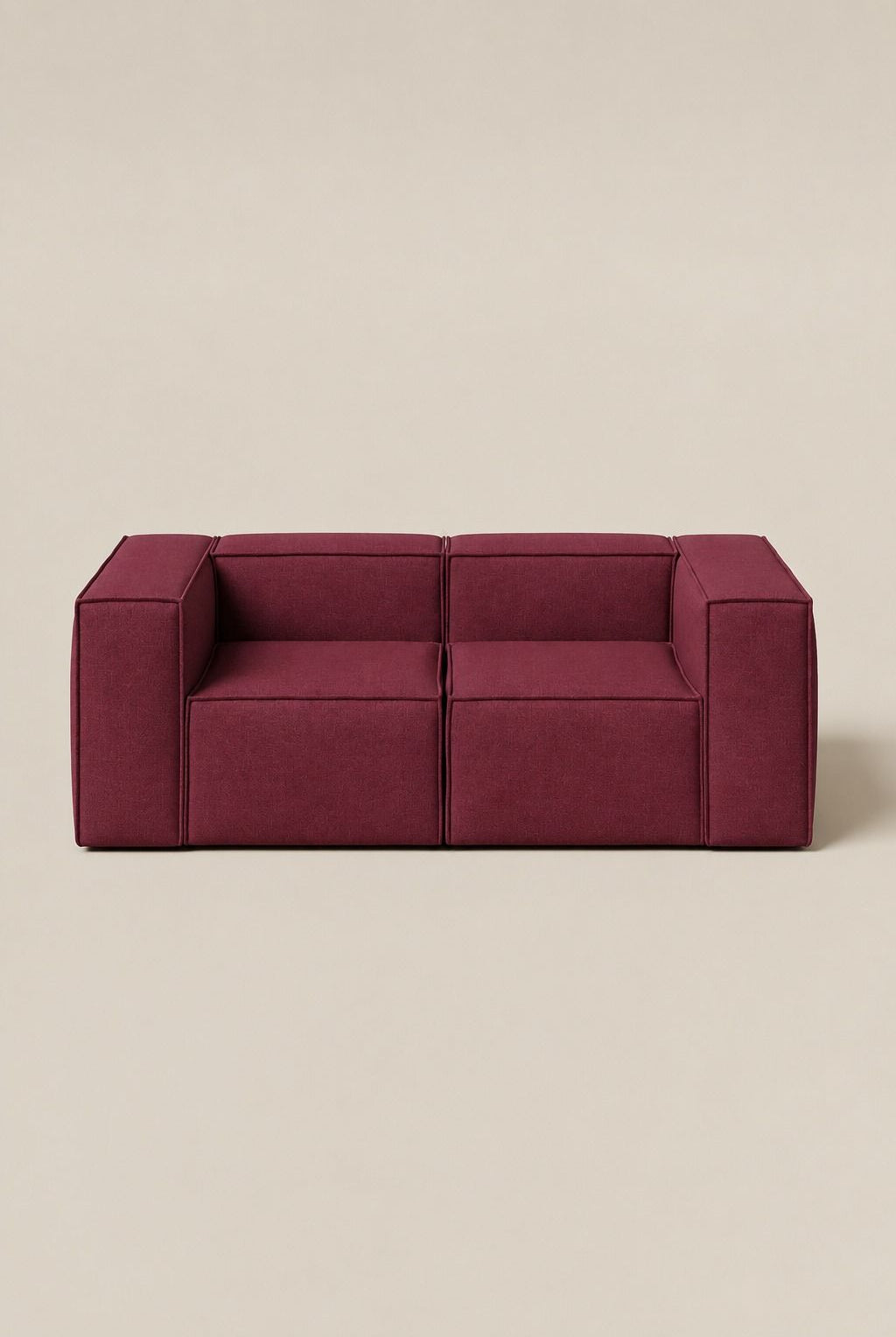 Safa Maroon 2 Seater Modular Sofa