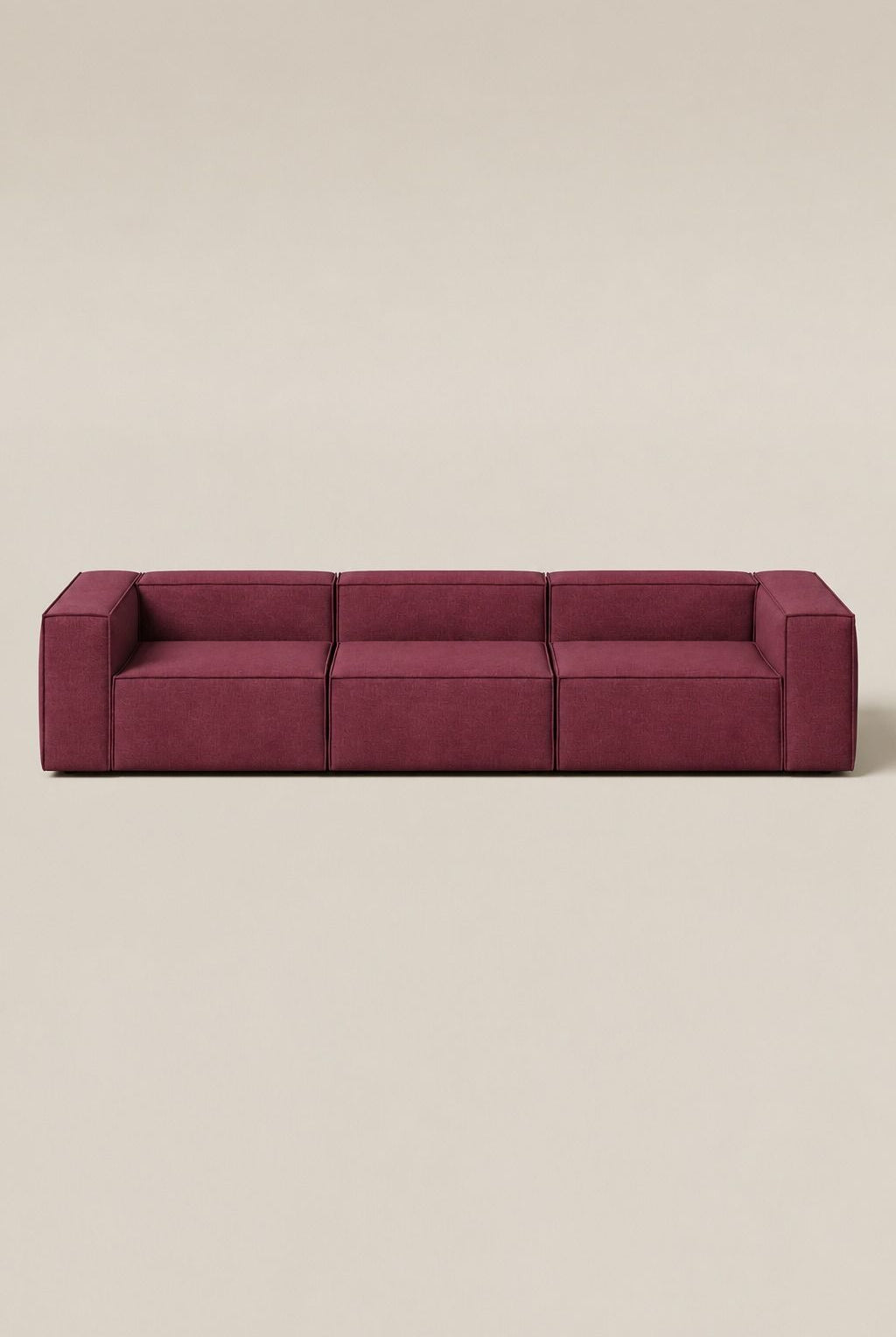 Safa Maroon 3 Seater Modular Sofa