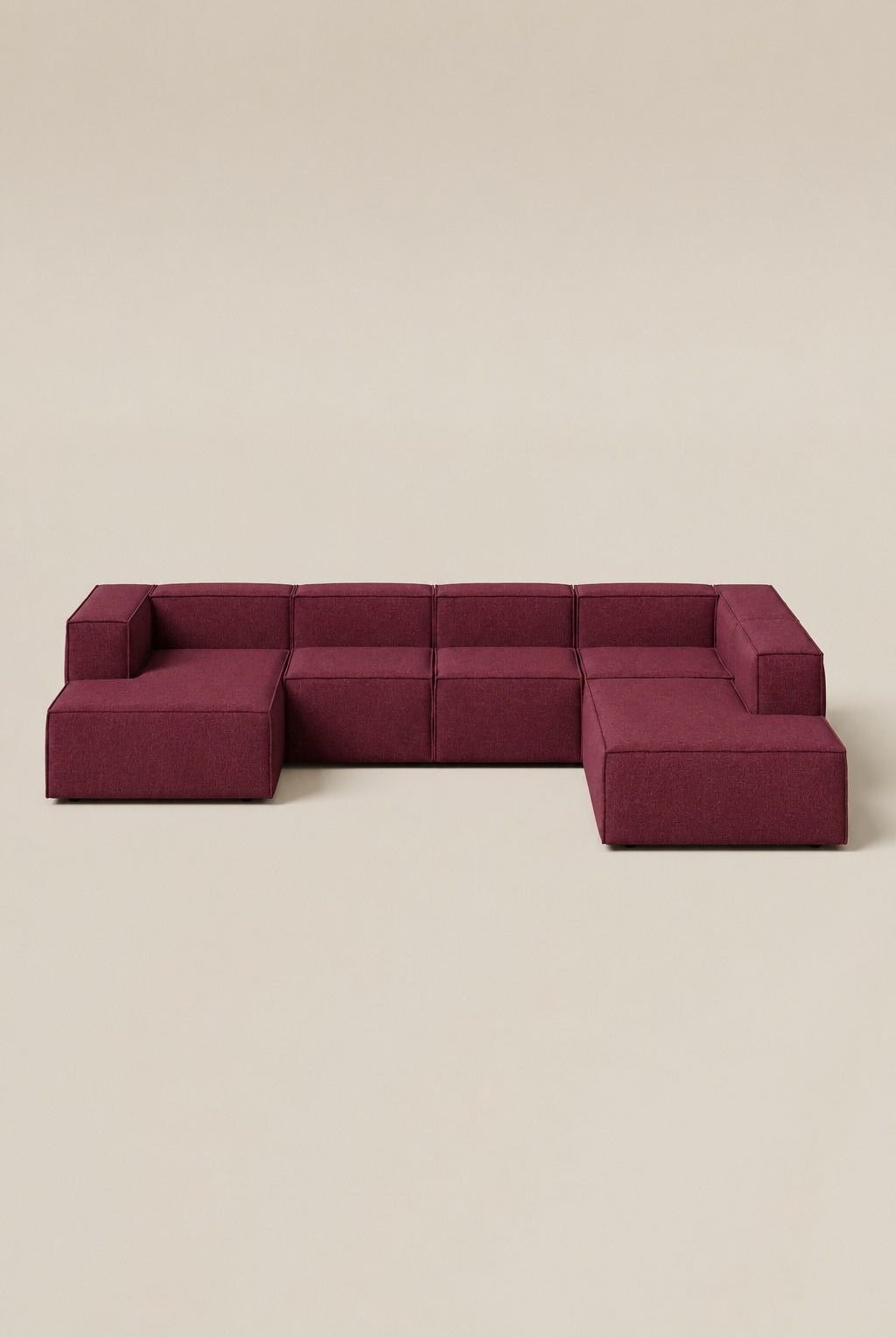 Safa Maroon L Shaped Sofa