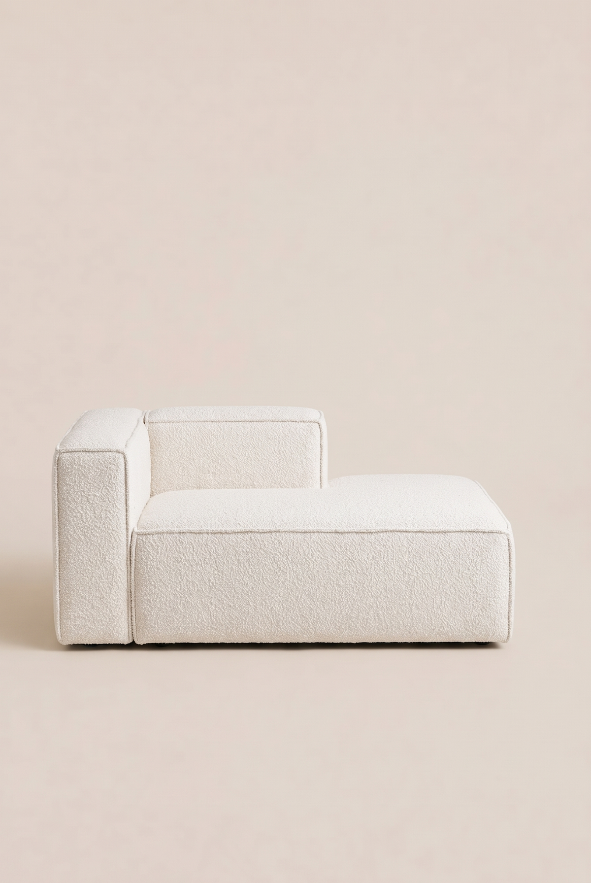 Safa Off White Boucle Chaise Module