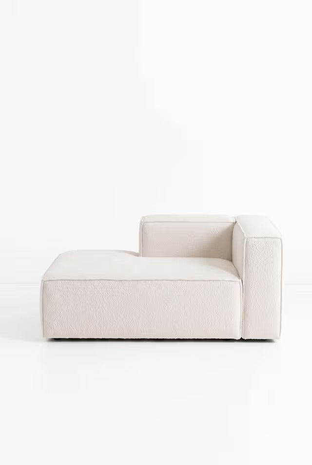 Safa Off White Boucle Chaise Module