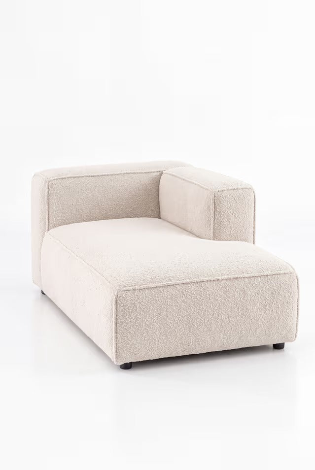 Safa Off White Boucle Chaise Module