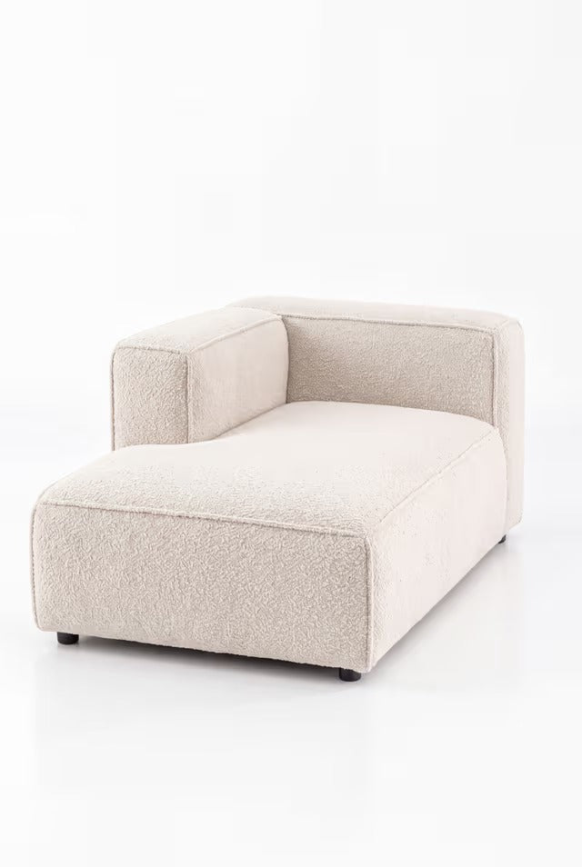 Safa Off White Boucle Chaise Module