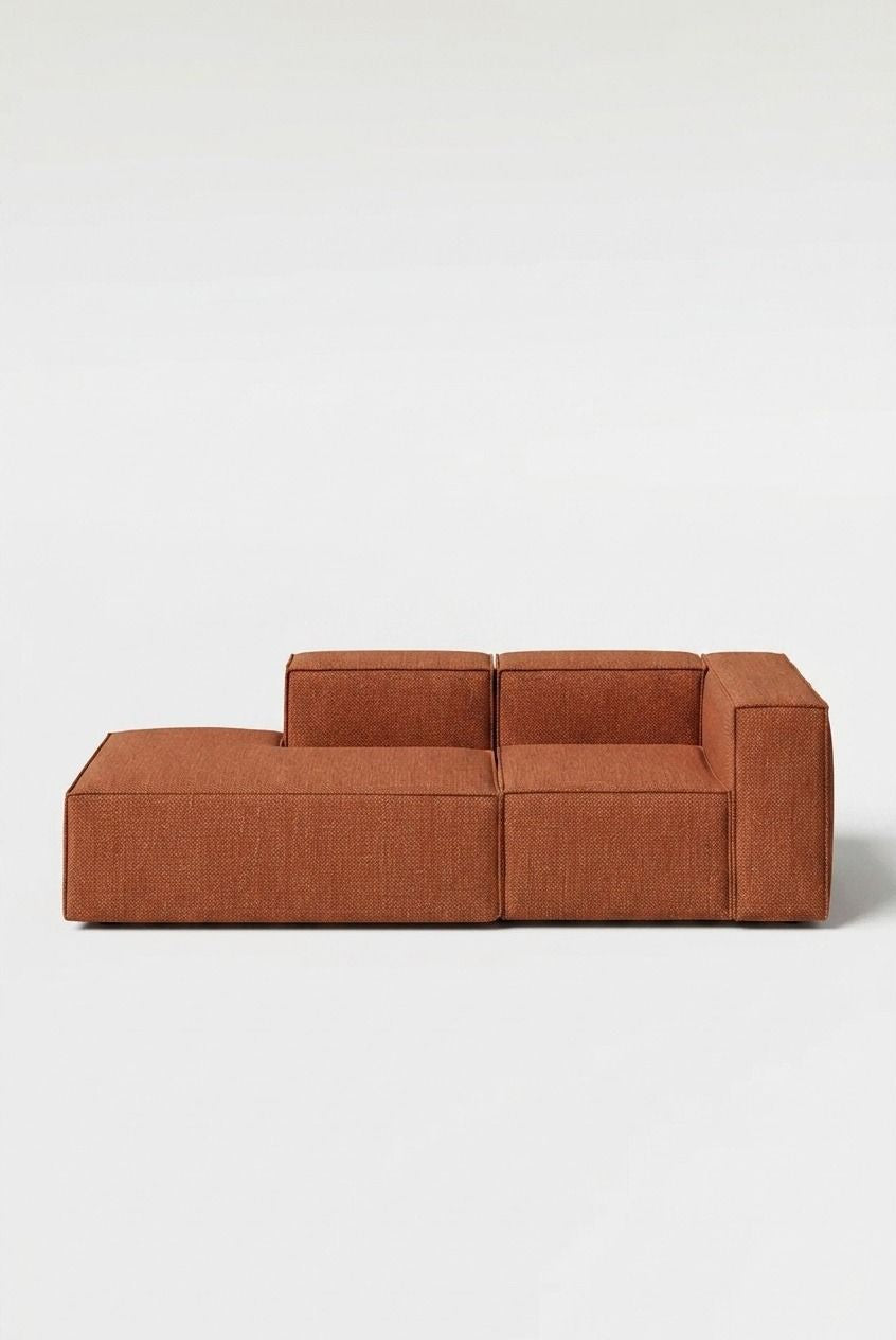 Safa Warm Terracotta 2 Seater Chaise Modular Sofa