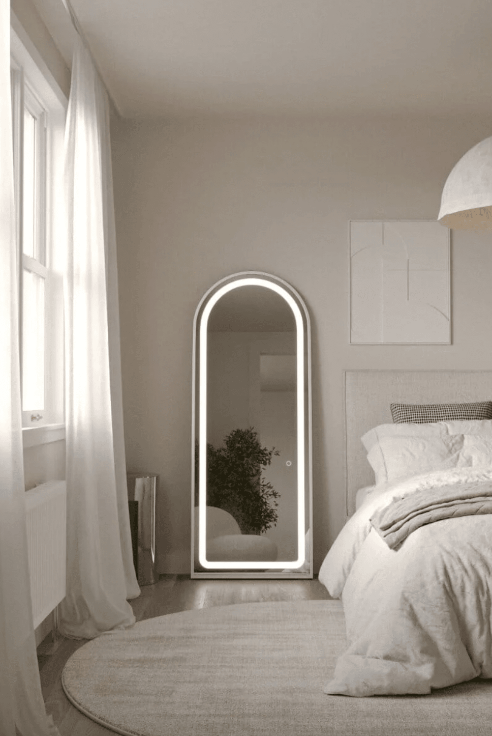 Leah Silver Arch Full Length Mirror with LED Light (3 Sizes) Mirrors Homekode
