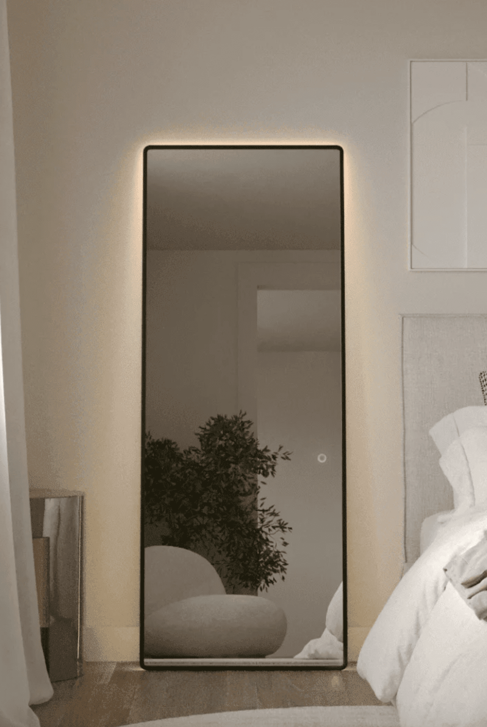 Backlit Rounded Corners Rectangular Black Mirror (2 Sizes) Homekode