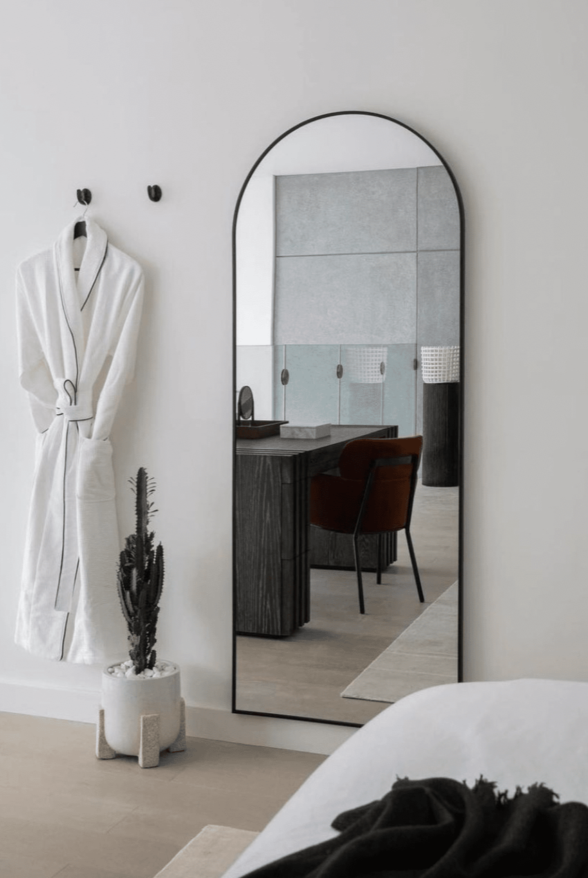 Full Length Arched Black Wall Mirror (7 Sizes)